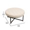 Merrick Lane Almas 34-Inch Round Tufted Cotton Linen Ottoman with Durable Metal Frame